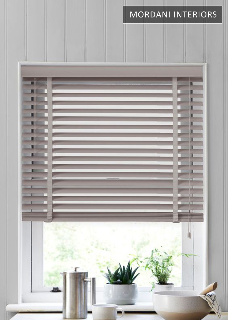 Blue Grey Wooden Venetian Blinds